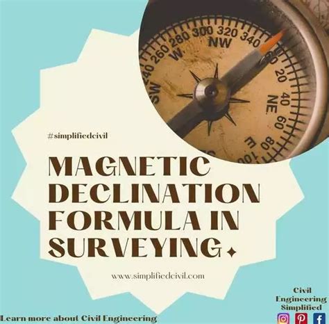 Magnetic declination formula in surveying