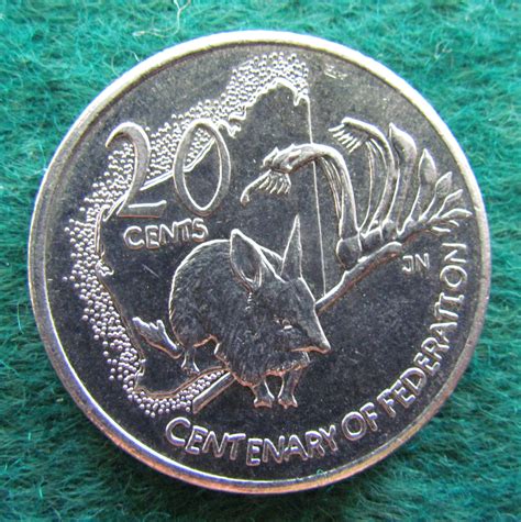 Australian 2001 20 Cent Coin Centenary Of Federation Western Australia ...