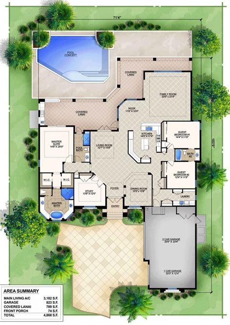 Modern House Floor Plans With Indoor Pool