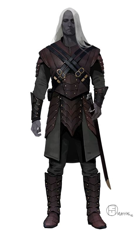 Drizzt Design Sheets by Brian Matyas | Dungeons and dragons, Leather armor, Dark elf