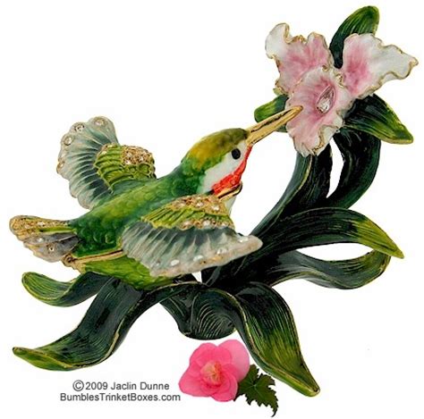 Trinket Box: Hummingbird at Orchid