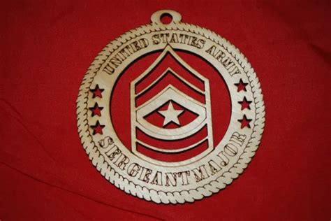 ARMY ENLISTED RANK Insignia Sergeant major wooden ornament $6.00 - PicClick