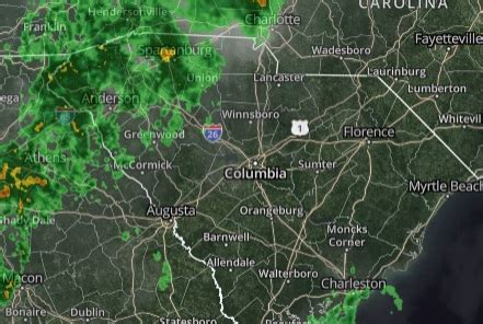 State of South Carolina Weather Doppler Radar Map