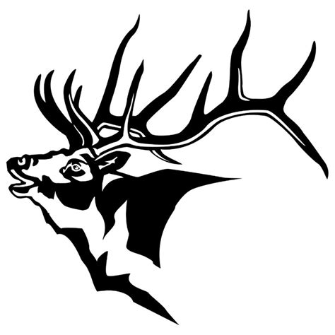 elk head silhouette - Clip Art Library