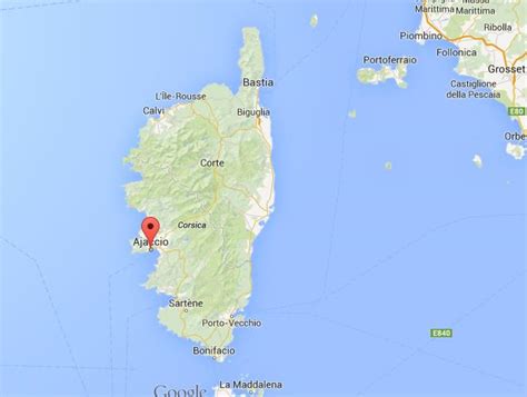 Where is Ajaccio on map of Corsica