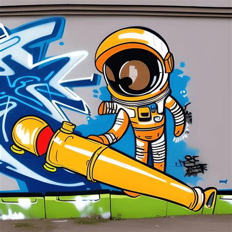 Graffiti artistici a tema astronauta con Super Soaker · Creative Fabrica