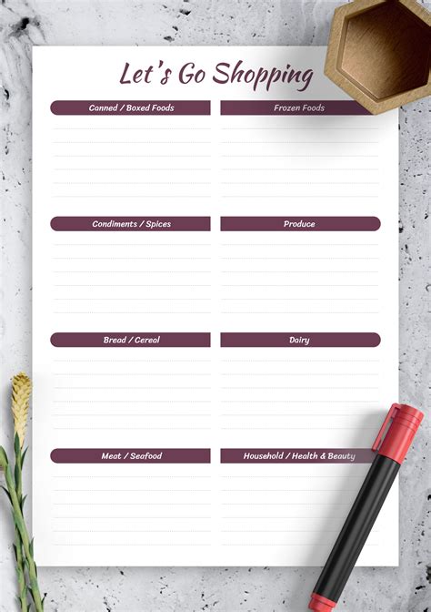 Shopping List Printable