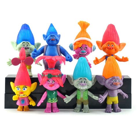 2016 Dreamworks Movie Trolls 11cm PVC Action Figures Toys For Kids ...