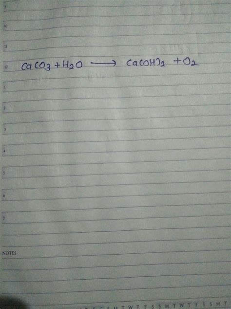 Complete the reaction CaCO3 + H20=___. name the products formed. - Brainly.in