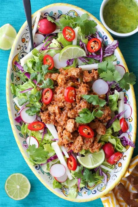 Crunchy Taco Salad with Spiced Ground Turkey - The Roasted Root