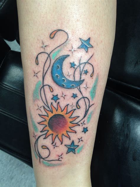 Sun And Stars Tattoo