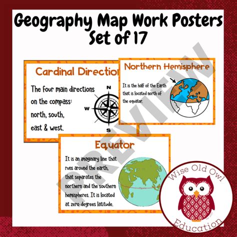 Geography Map Work Definitions: Set of 17 Posters • Teacha!