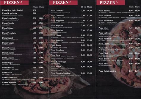 Speisekarte von La Rustica Pizza & Eis, Bechhofen