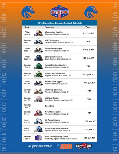 Boise State Football Schedule 2019 Printable - Printable Word Searches