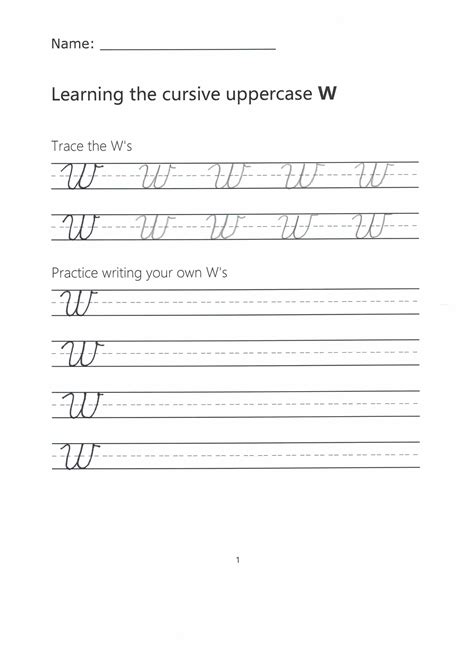 Cursive W – How to Write a Capital W in Cursive