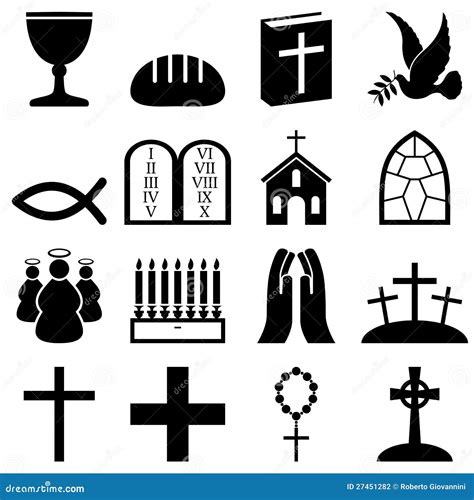 Christianity Black & White Icons Stock Photography - Image: 27451282