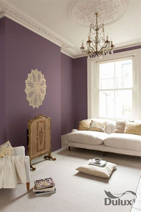 Purple Living Room Walls Unique Purple Feature Wall Living Room in 2020 | Purple living room ...