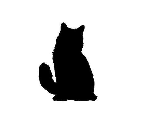 Fluffy Cat Silhouette Graphic Instant Download SVG and PNG - Etsy