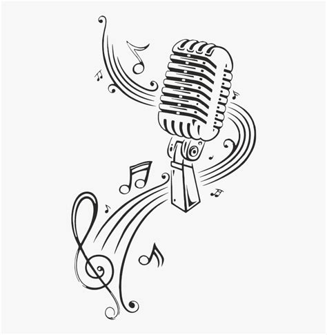 Clipart Microphone With Music Notes - Just Dogs23