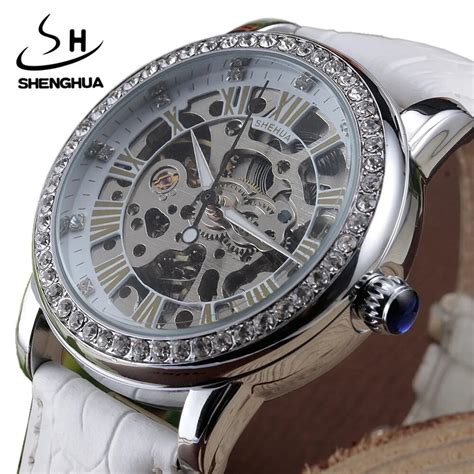 New SHENHUA Ladies Wrist Watch Women Rome Skeleton Automatic Self Wind ...