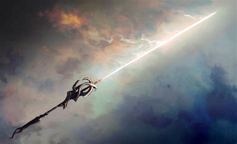 Brillian Lance by cobaltplasma | Fantasy weapons, Fantasy sword, Weapon ...