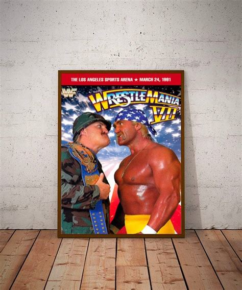 Wwf Wrestlemania 7 Poster – Poster | Canvas Wall Art Print - Crowndiamon