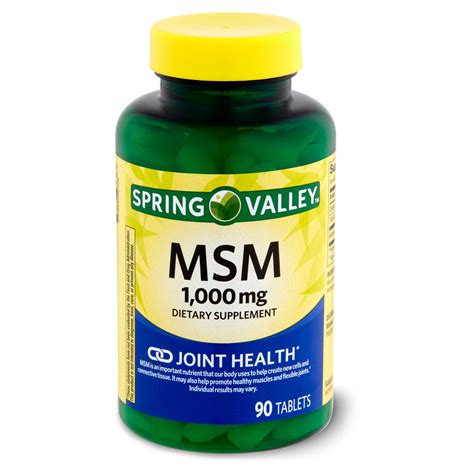 Spring Valley MSM Dietary Supplement, 1,000 mg, 90 Count - Walmart.com