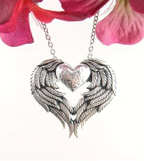 Angel Wings Heart Necklace in Sterling Silver - Free Shipping in USA – woot & hammy