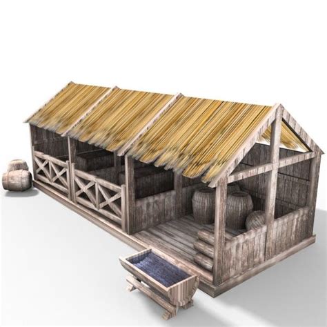 Medieval Stable 3D Model - 3D Model | Stables, Medieval, Minecraft designs