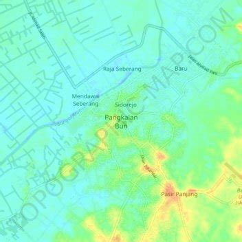 Pangkalan Bun topographic map, elevation, terrain