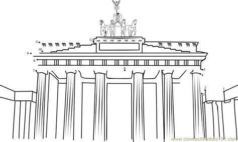 Brandenburg Gate Germany dot to dot printable worksheet - Connect The Dots