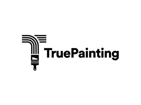 the logo for true painting, which is designed to be black and white with an abstract design