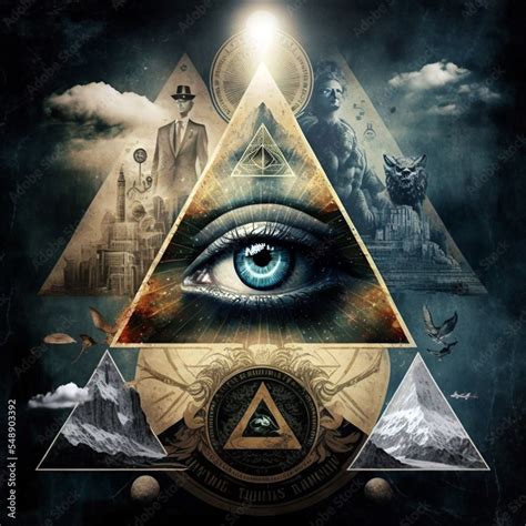 illuminati triangle with all seeing eye Stock Illustration | Adobe Stock