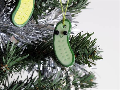 Christmas Pickle Christmas Tree Ornament Ceramic Ornament Funny Tree Ornament Kitsch Christmas ...