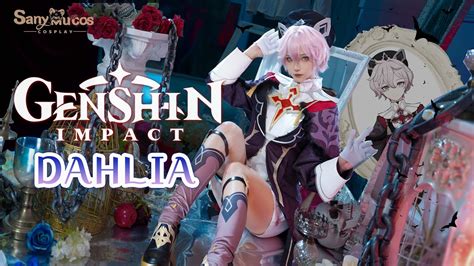 【SanyMuCos】Genshin Impact Dahlia Cosplay Costume Detail Show - YouTube