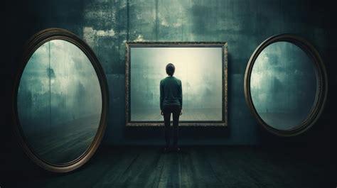 Premium AI Image | Conceptual image of a person looking into a mirror ...