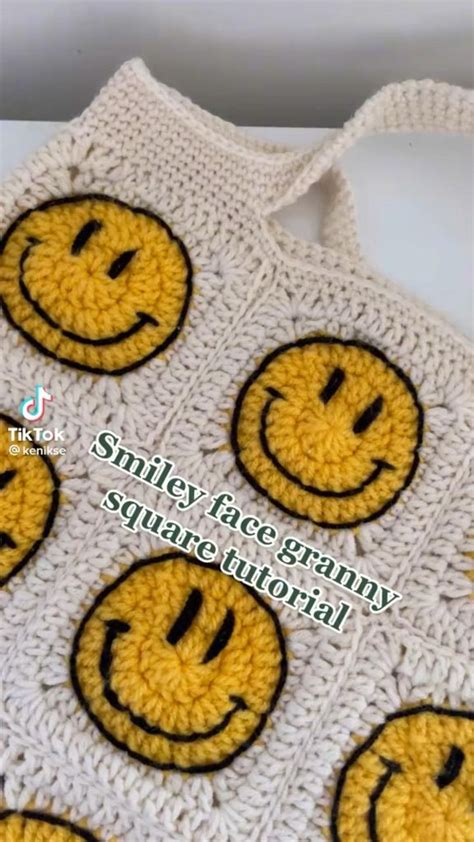 Smiley Face Crochet Squares Tutorial