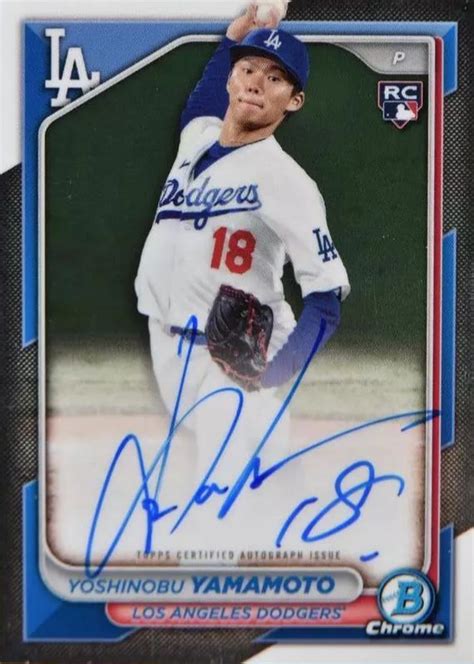 Yoshinobu Yamamoto 2024 Bowman #CRA-YY Chrome Rookie Auto Price Guide ...