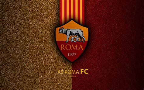 Roma FC, 4k, Italian football club, Serie A, emblem, logo, leather ...