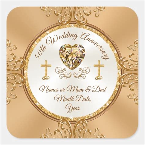 Christian 50th Wedding Anniversary Stickers | Zazzle.com