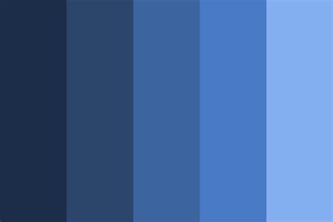 Dark Blue to light blue Color Palette