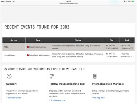 Telstra outage Friday 24 February 2017 – Gleneagles Estate NBN