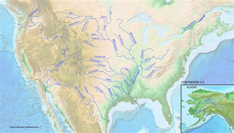 Longest Rivers of the US with labels fixed again 2 - List of longest rivers of the United States ...