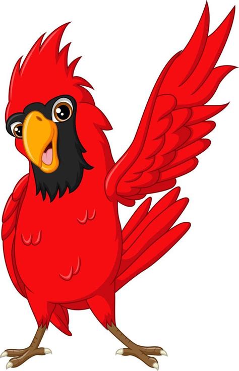 Cartoon happy cardinal bird on white background 5112490 Vector Art at ...