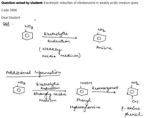 41. Electrolytic reduction of nitrobenzene in weakly acidic medium ...