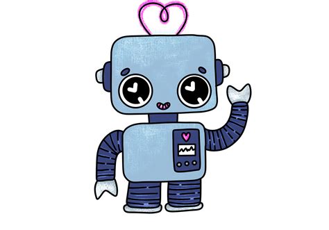 Simple Cute Robot Drawing