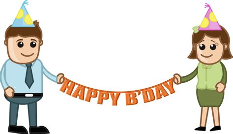 Happy Birthday - Cartoon Business Characters Royalty-Free Stock Image - Storyblocks