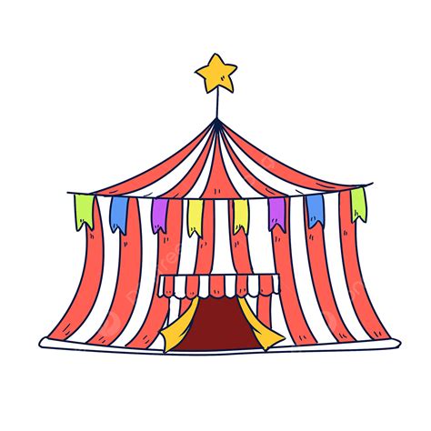 Circus Tent Clipart Vector, Cartoon Style Cute Bunting Decoration Red ...