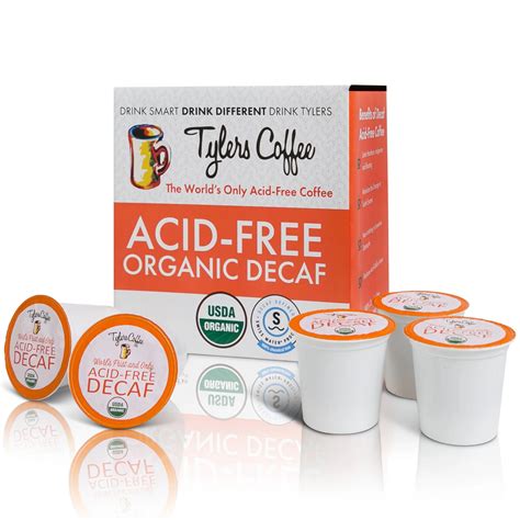 Tyler's Coffee No Acid Coffee Pods - 16 Pods of Caffeinated Coffee Beans - Natural Acid Free ...