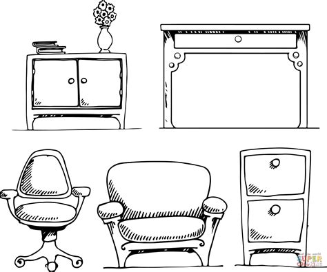 House Furniture coloring page | Free Printable Coloring Pages